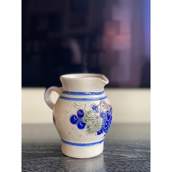 Handarbeit Studio Pottery, Germany, Salt Glaze Pitcher Vase, Signed - Picture 2 of 10